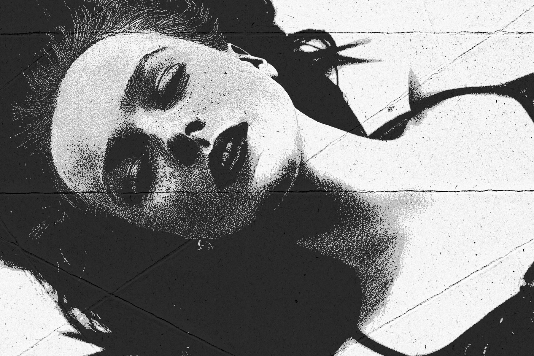 Black   White Folded Photo Effect 7