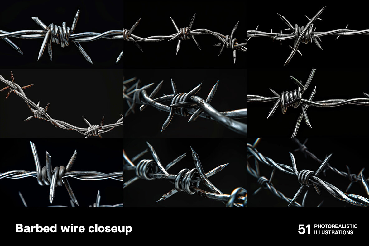 Barbed wire closeup 4