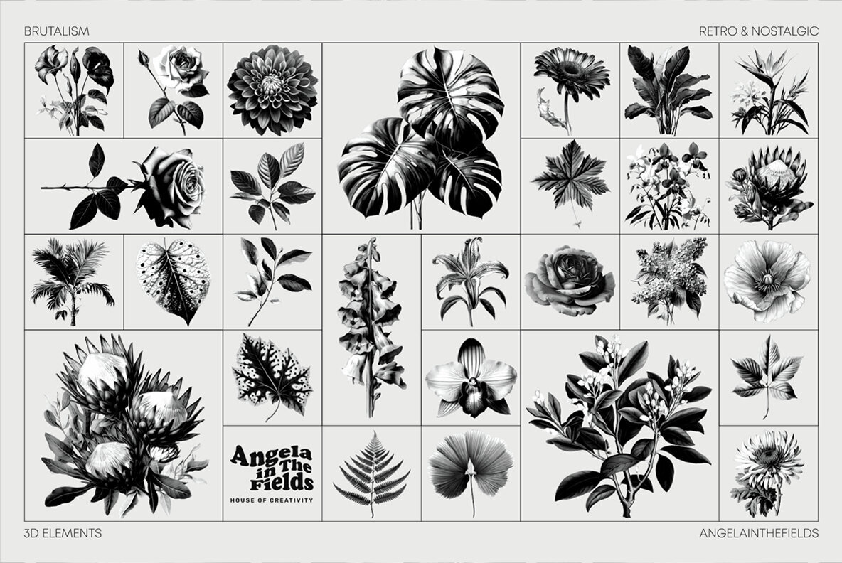 DARK BRUTALISM 3D Elements 2
