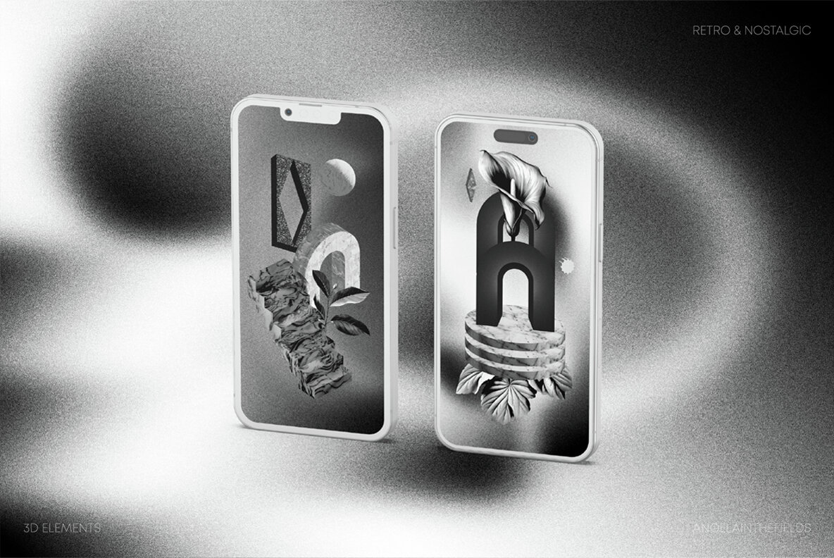 DARK BRUTALISM 3D Elements 4