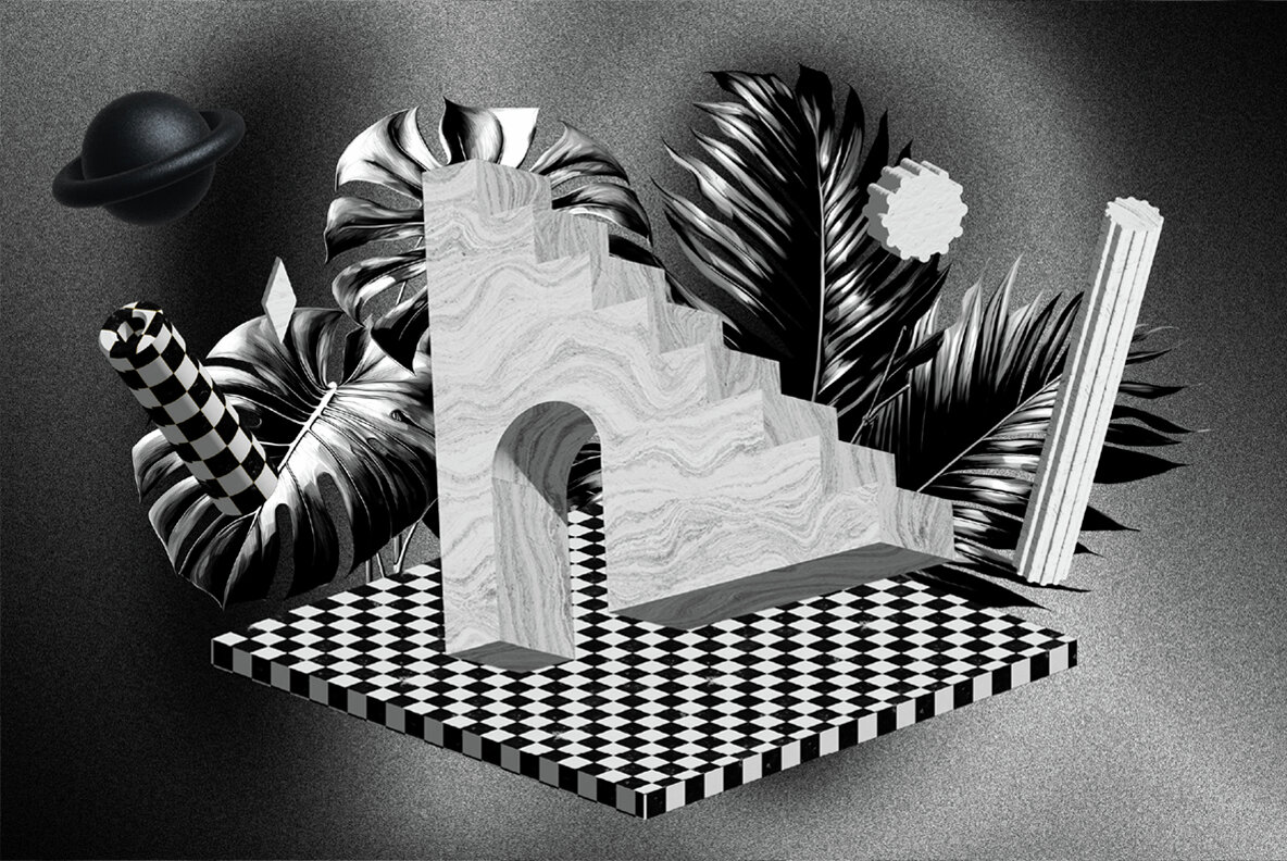 DARK BRUTALISM 3D Elements 8