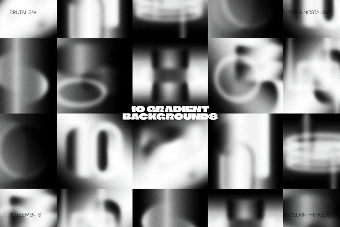 DARK BRUTALISM 3D Elements 9