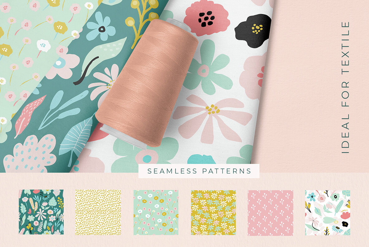 Abstract Floral Patterns Collection 7