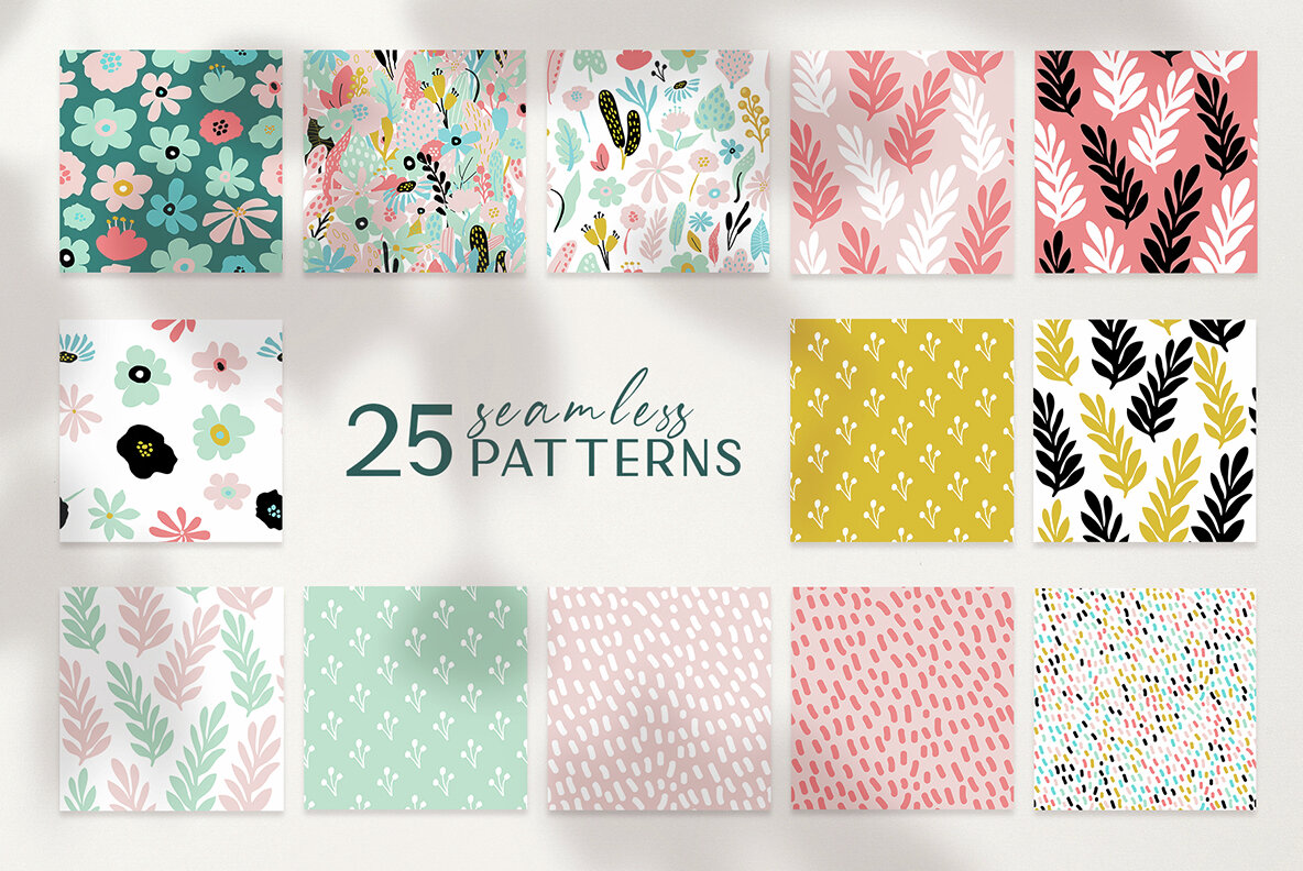 Abstract Floral Patterns Collection 8