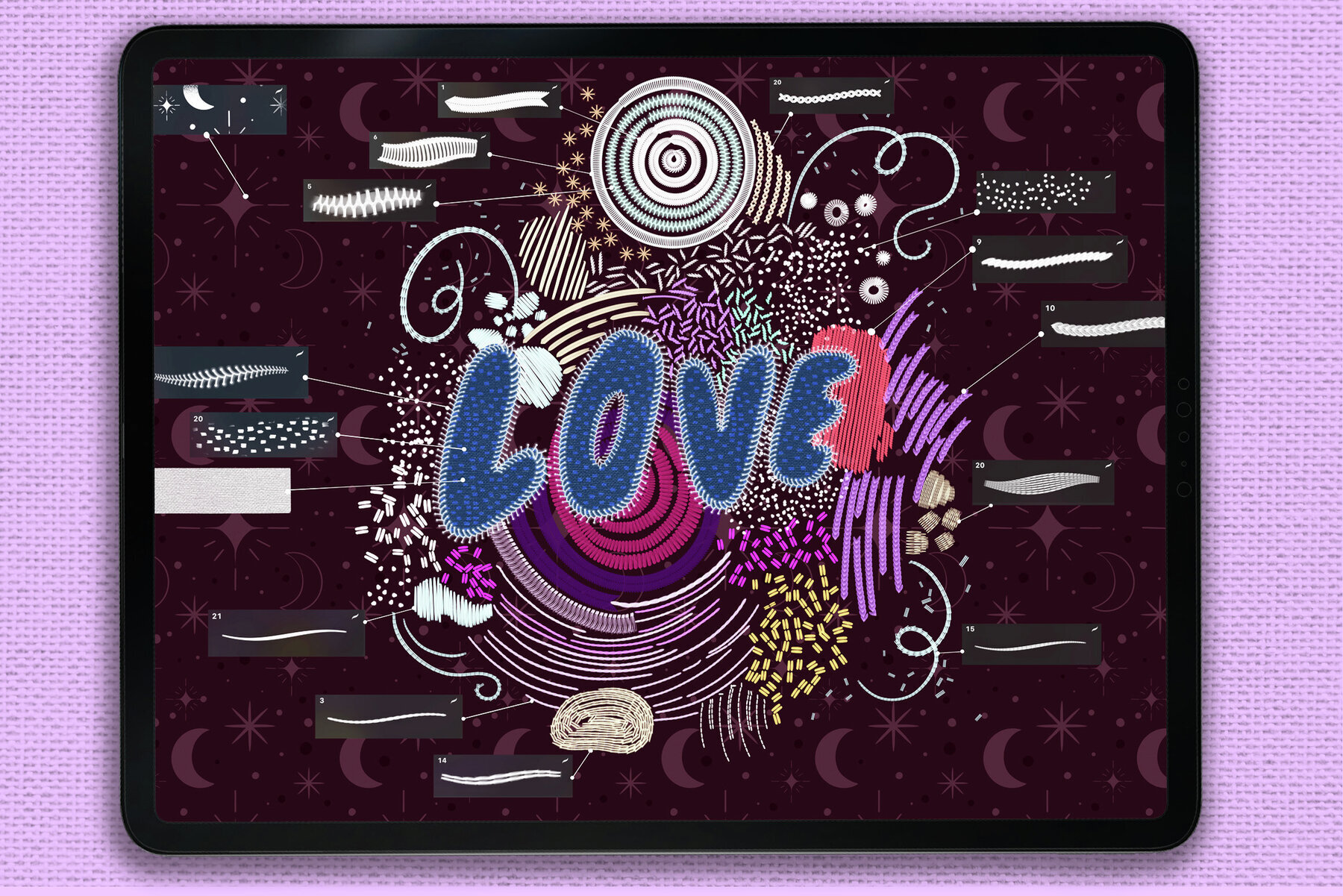 Procreate Magic Stitches and Patterns Brushes 3