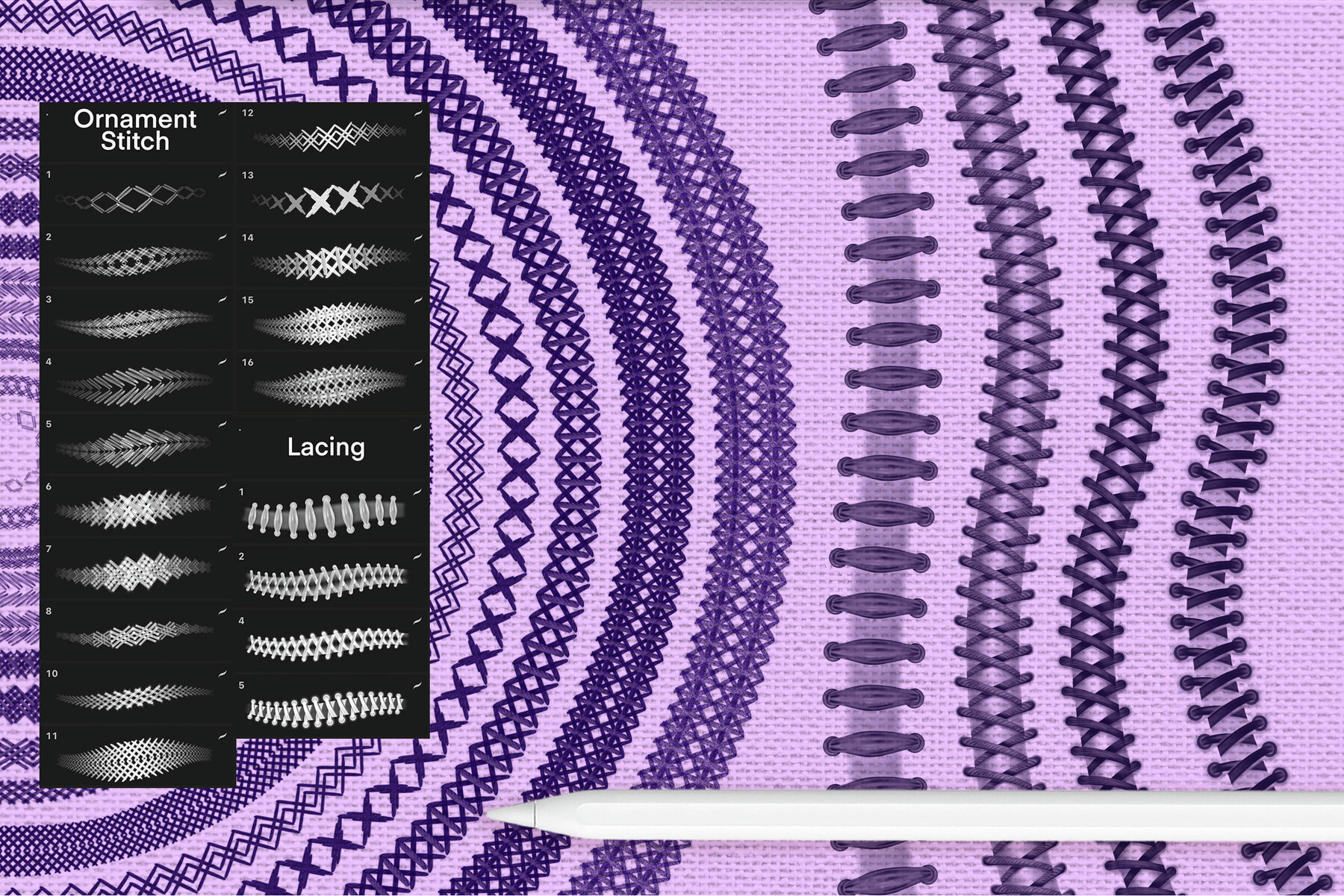 Procreate Magic Stitches and Patterns Brushes 10