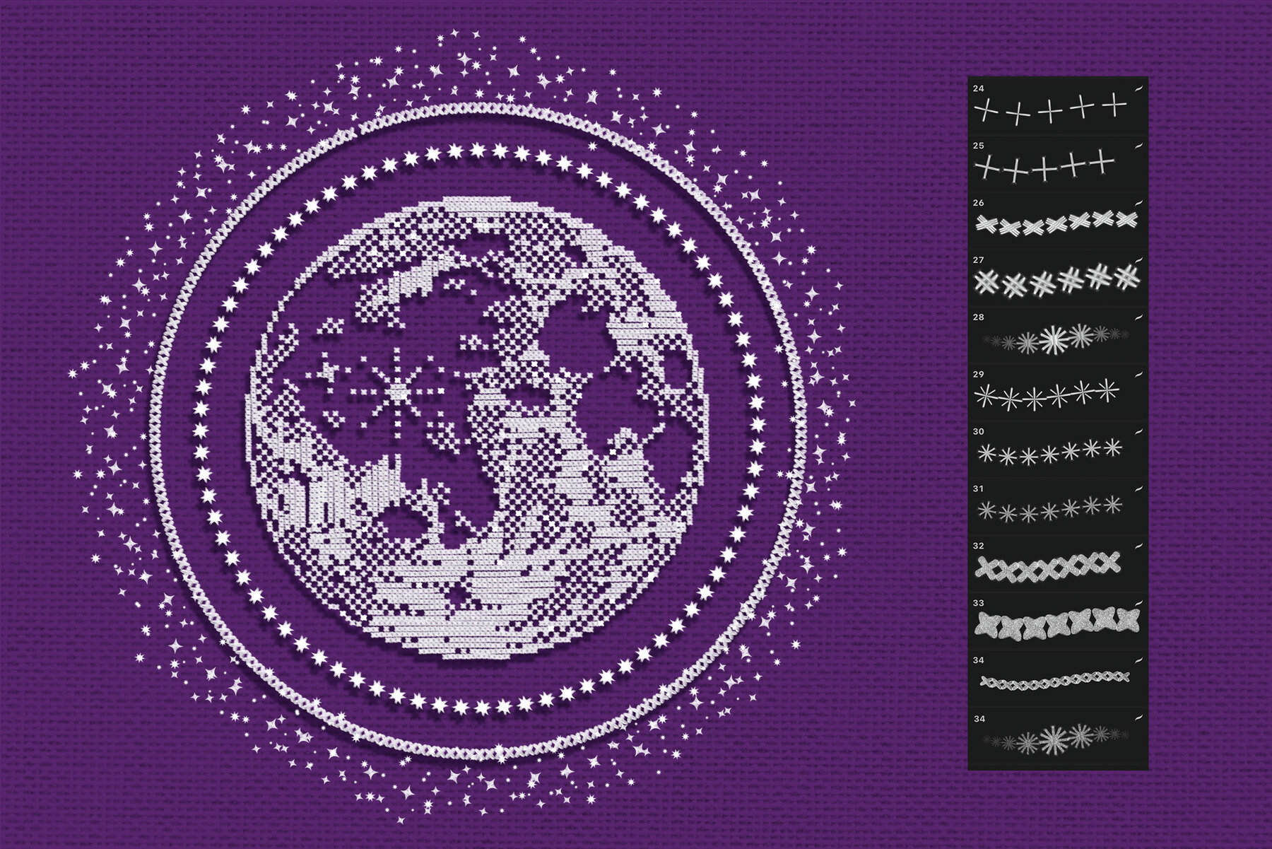 Procreate Magic Stitches and Patterns Brushes 12