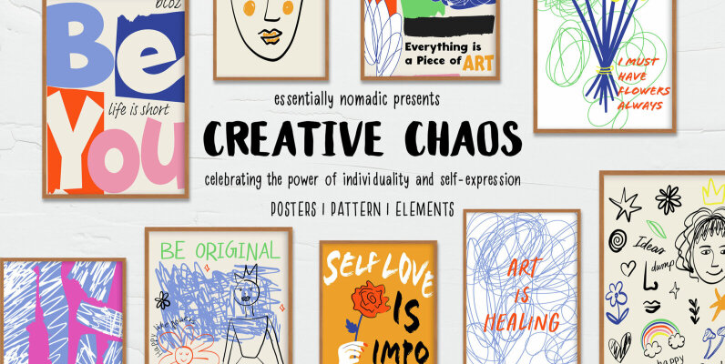 Creative Chaos Abstract Scribble Art Posters   Pattern