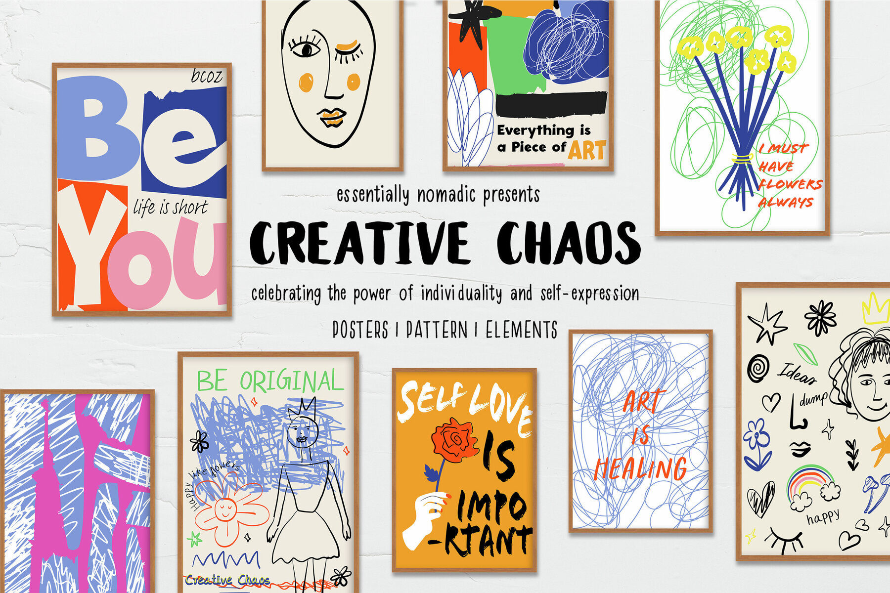 Creative Chaos Abstract Scribble Art Posters   Pattern 1
