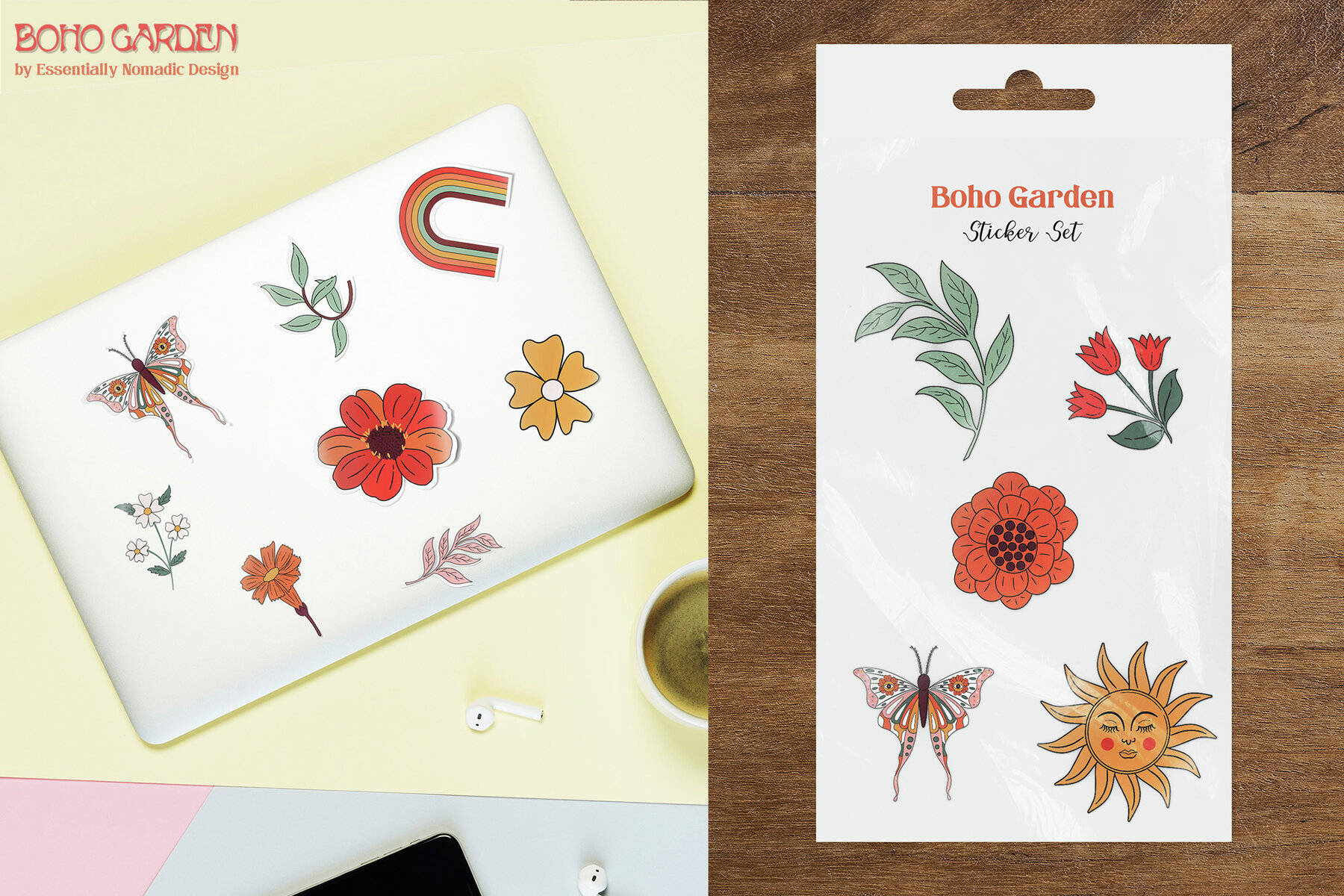 Boho Garden Floral  Pattern   Clipart Collection 11