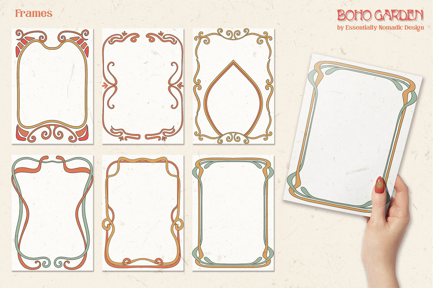 Boho Garden Floral  Pattern   Clipart Collection 13