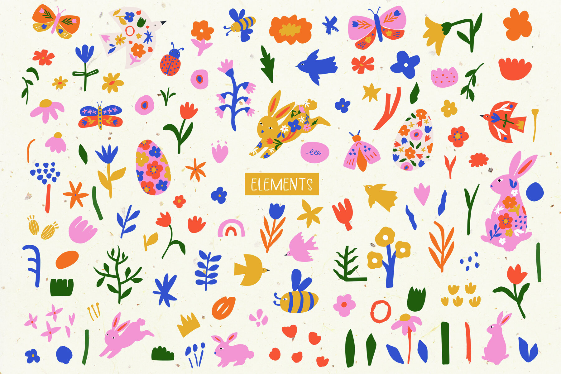 Vibrant Bloom Abstract Spring Floral Graphic Collection 4