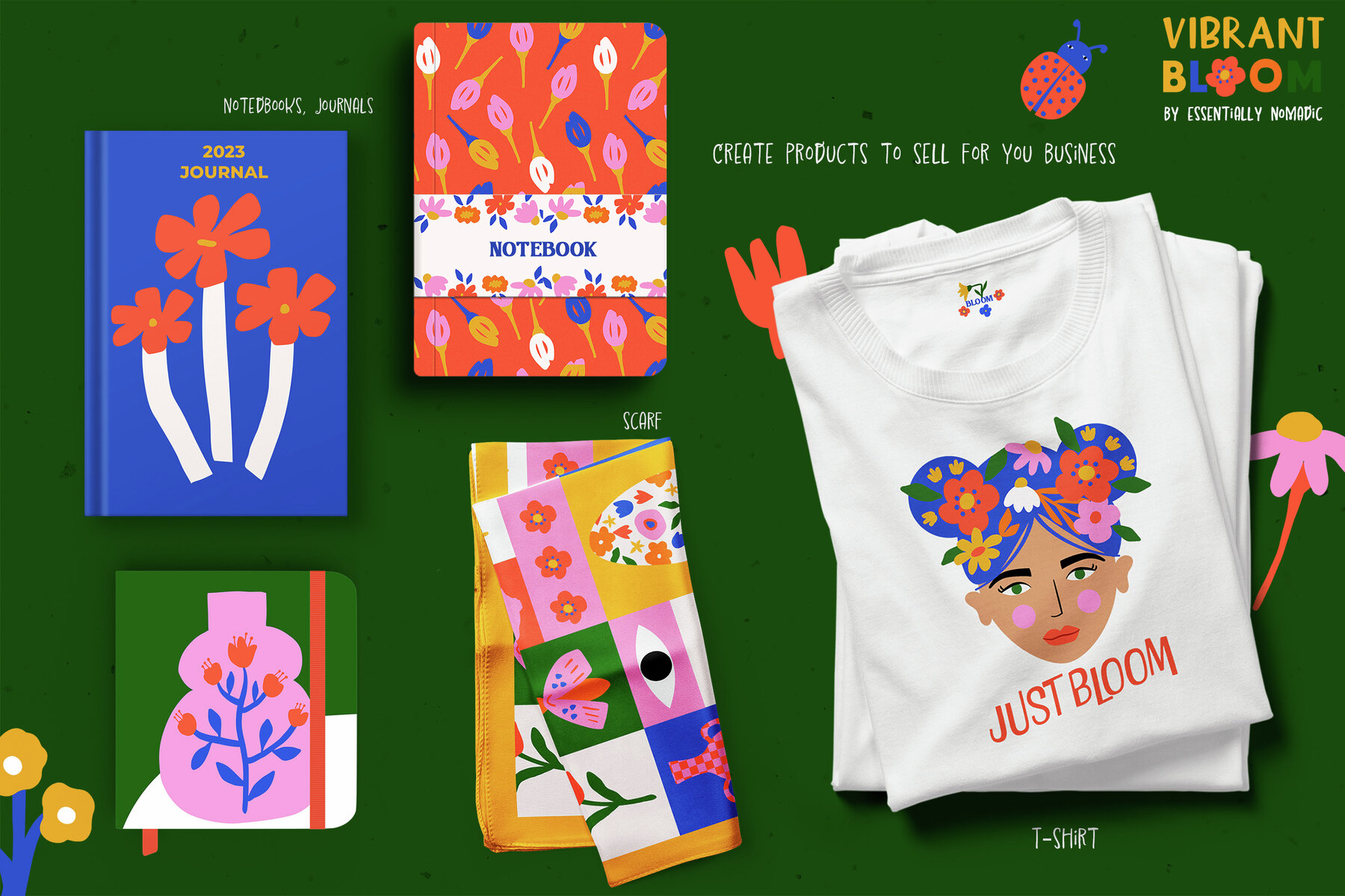 Vibrant Bloom Abstract Spring Floral Graphic Collection 13