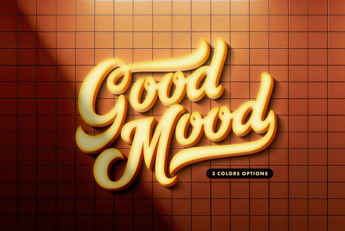 Bright Retro 3D Sign Mockups 1