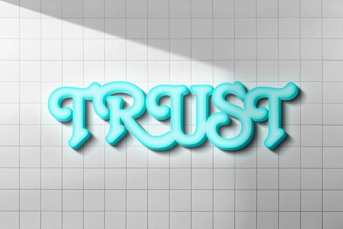 Bright Retro 3D Sign Mockups 3