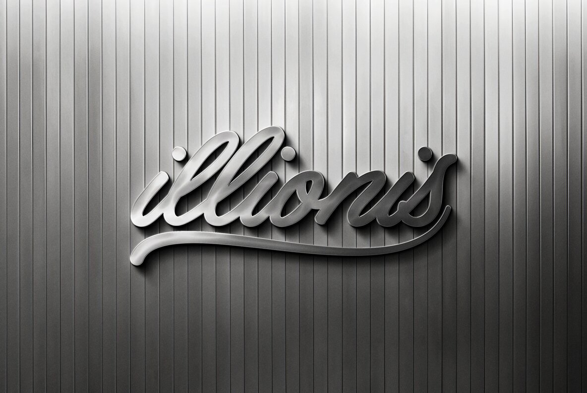 Polished Steel Logo Mockup 2