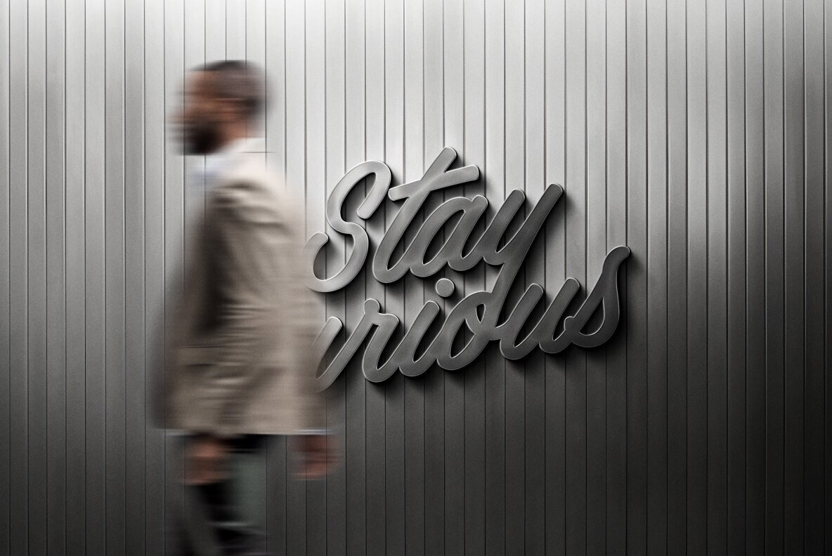 Polished Steel Logo Mockup 3