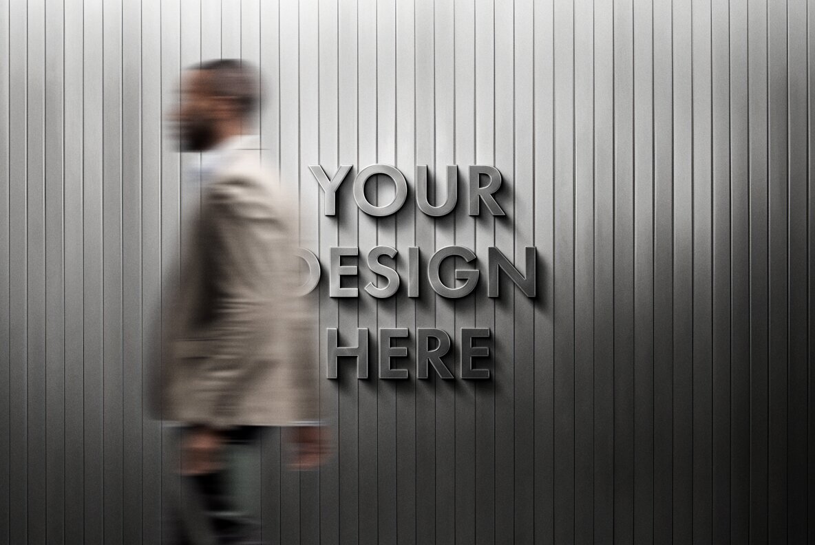 Polished Steel Logo Mockup 6