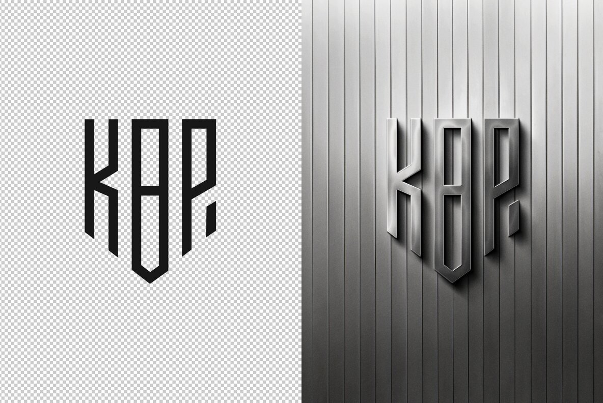 Polished Steel Logo Mockup 7