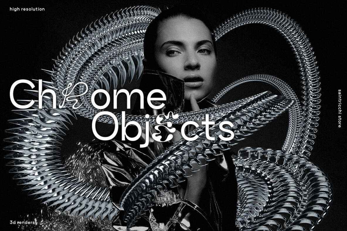 Chrome Elements   3D Abstract Shapes 1