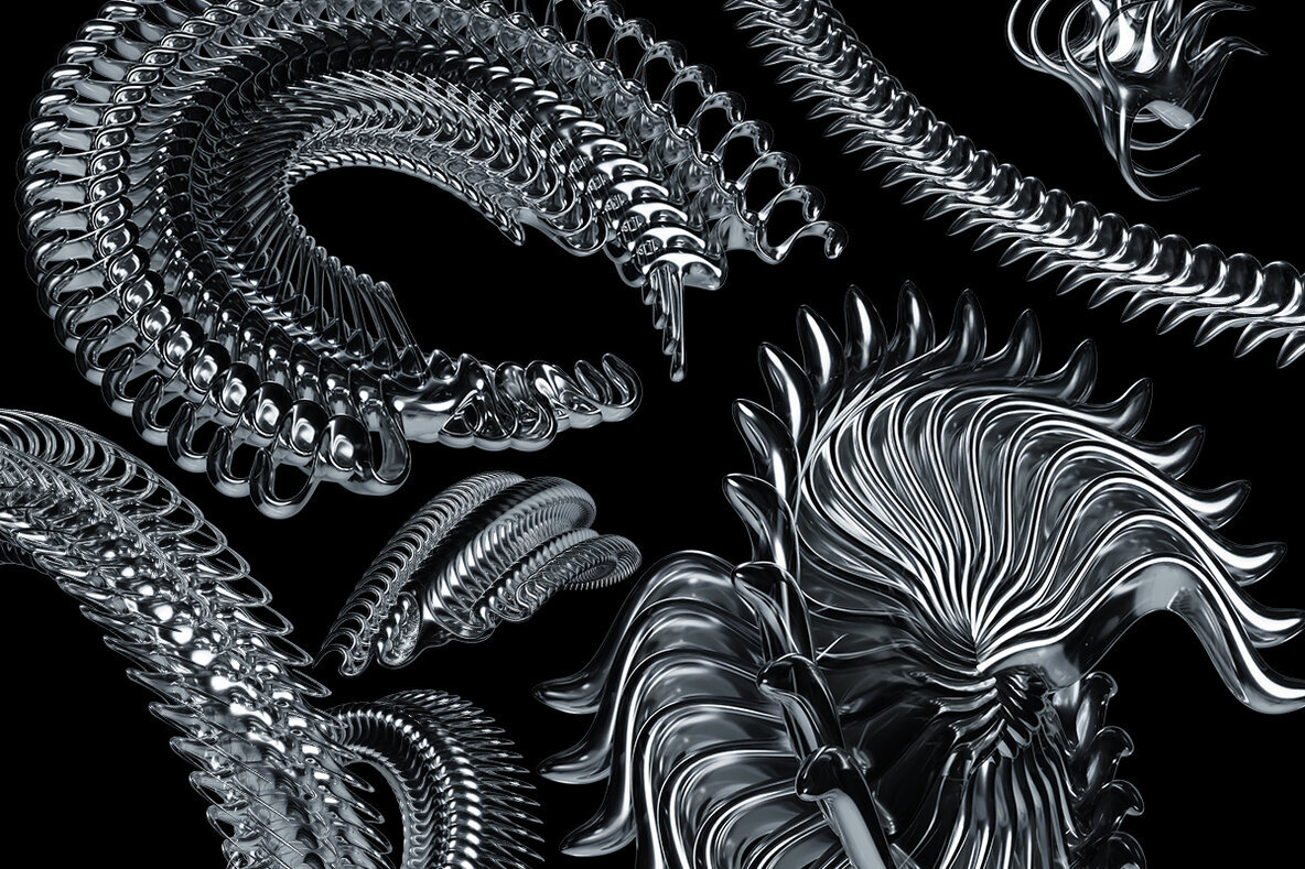 Chrome Elements   3D Abstract Shapes 2