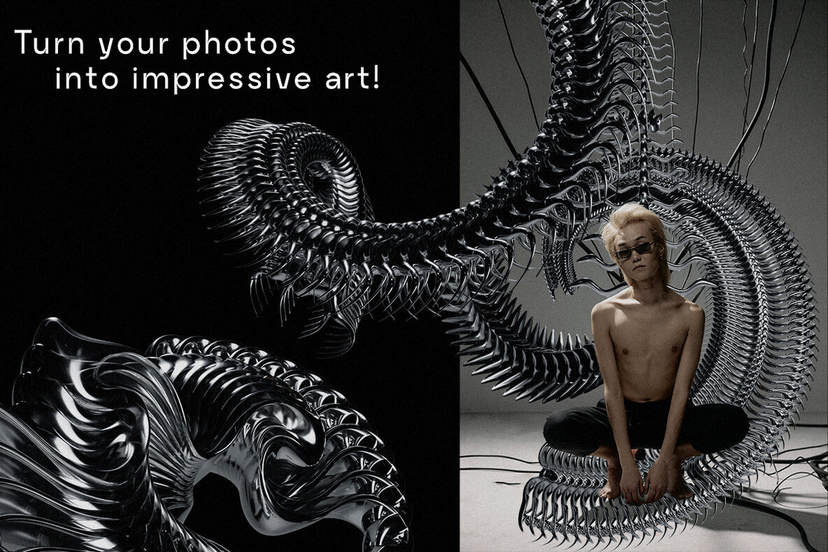 Chrome Elements   3D Abstract Shapes 3