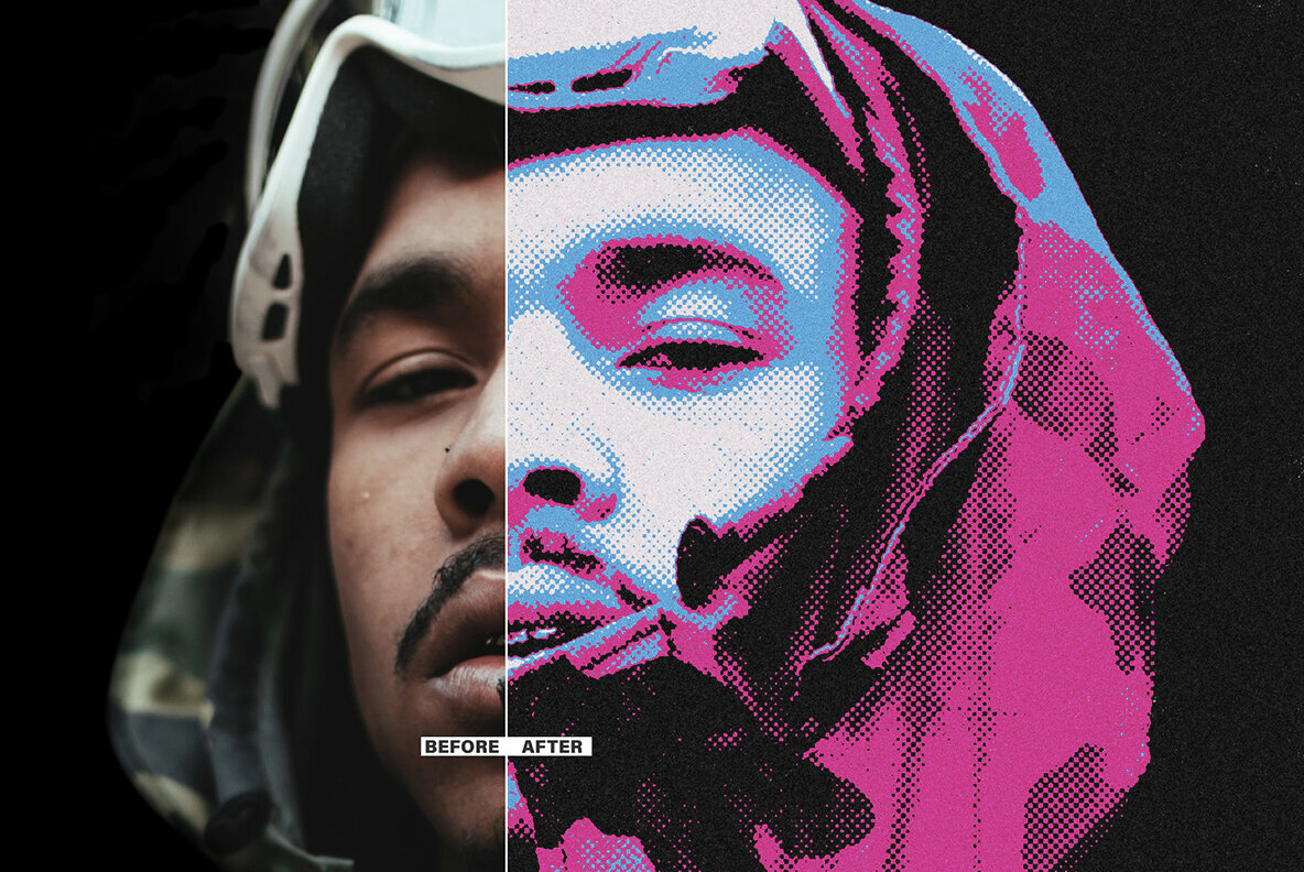 Razor Stencil Halftone Effect Action 2