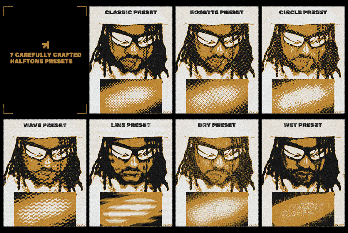 Razor Stencil Halftone Effect Action 3