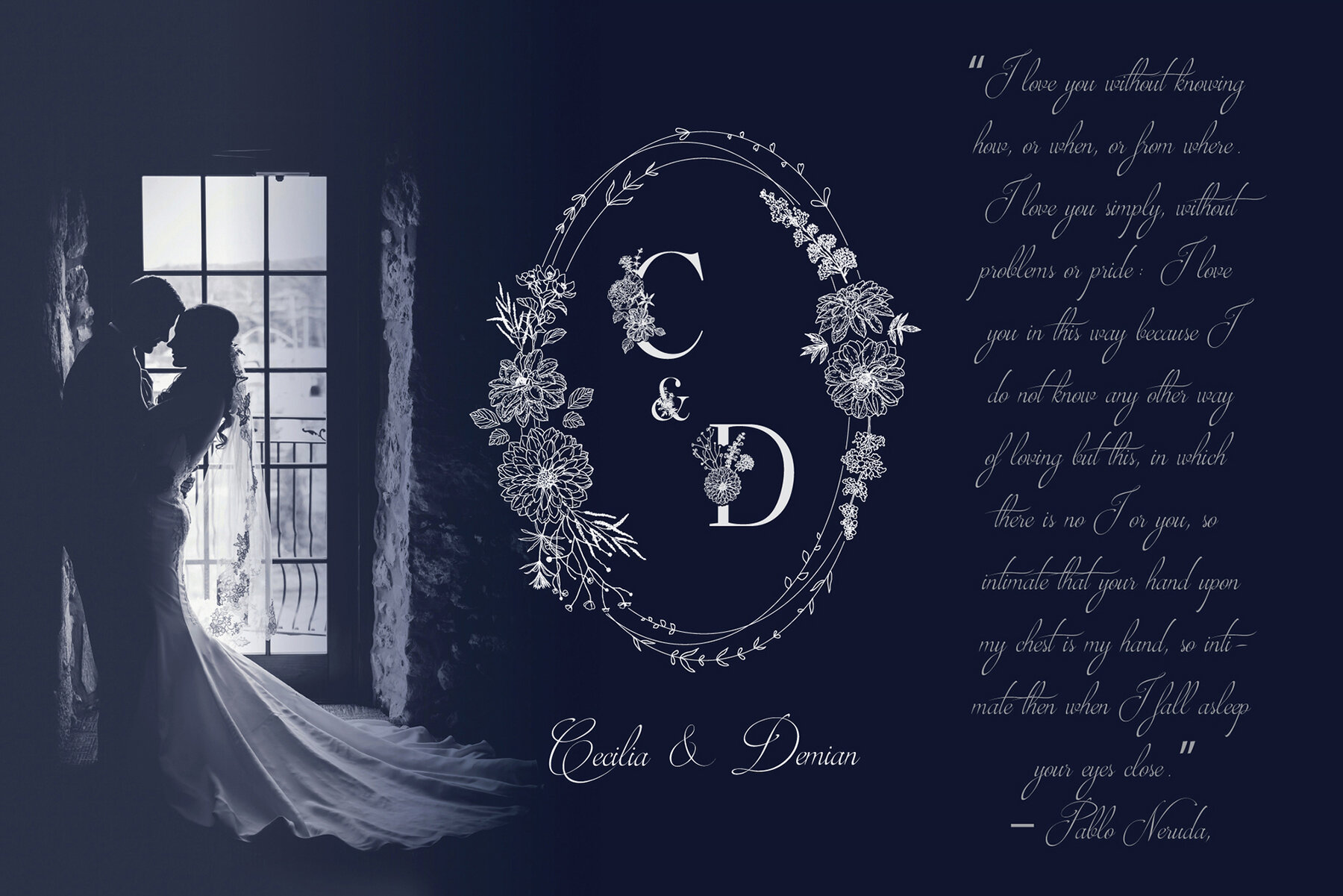 Blush   Navy Blooming Alphabet 16