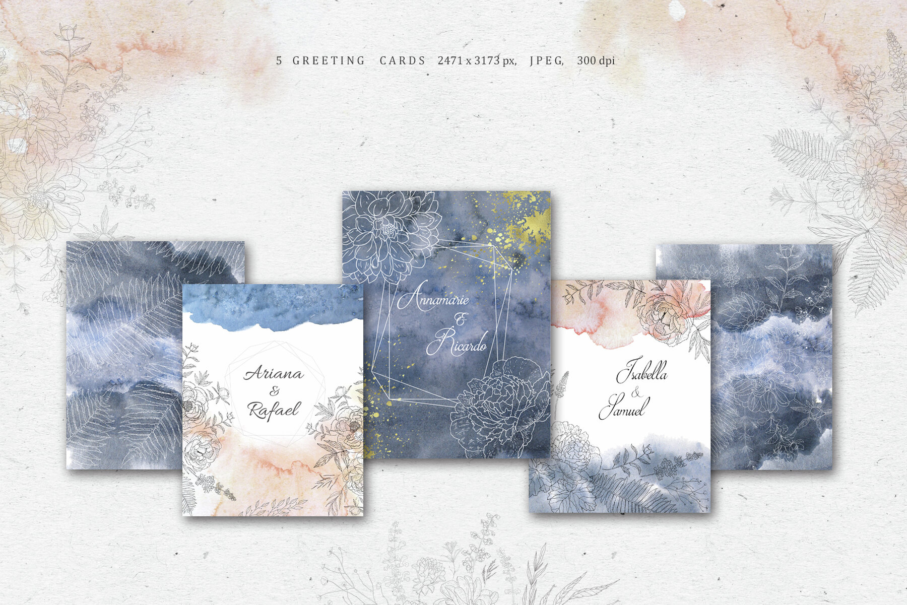 Blush   Navy Blooming Alphabet 19