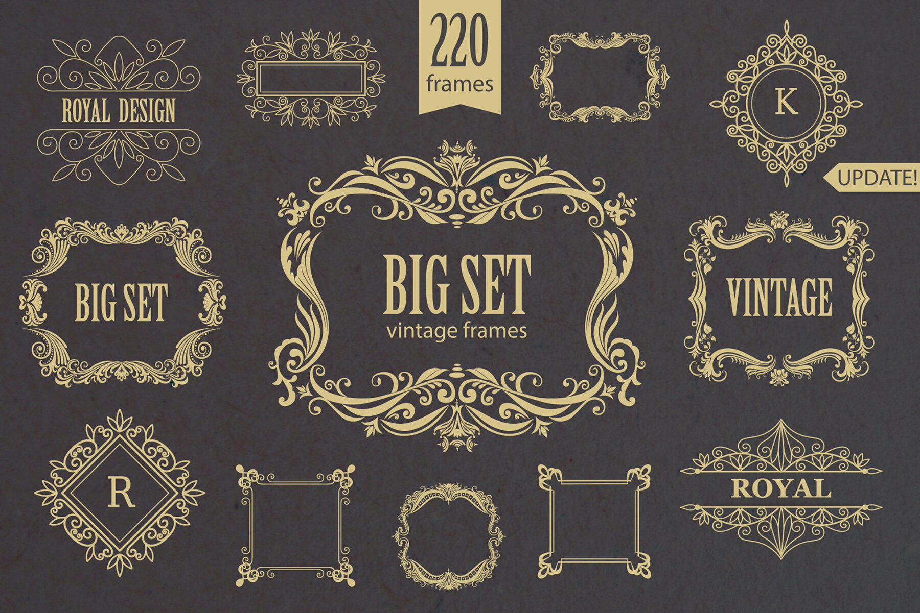 Vintage Frames and Monogram Set 1