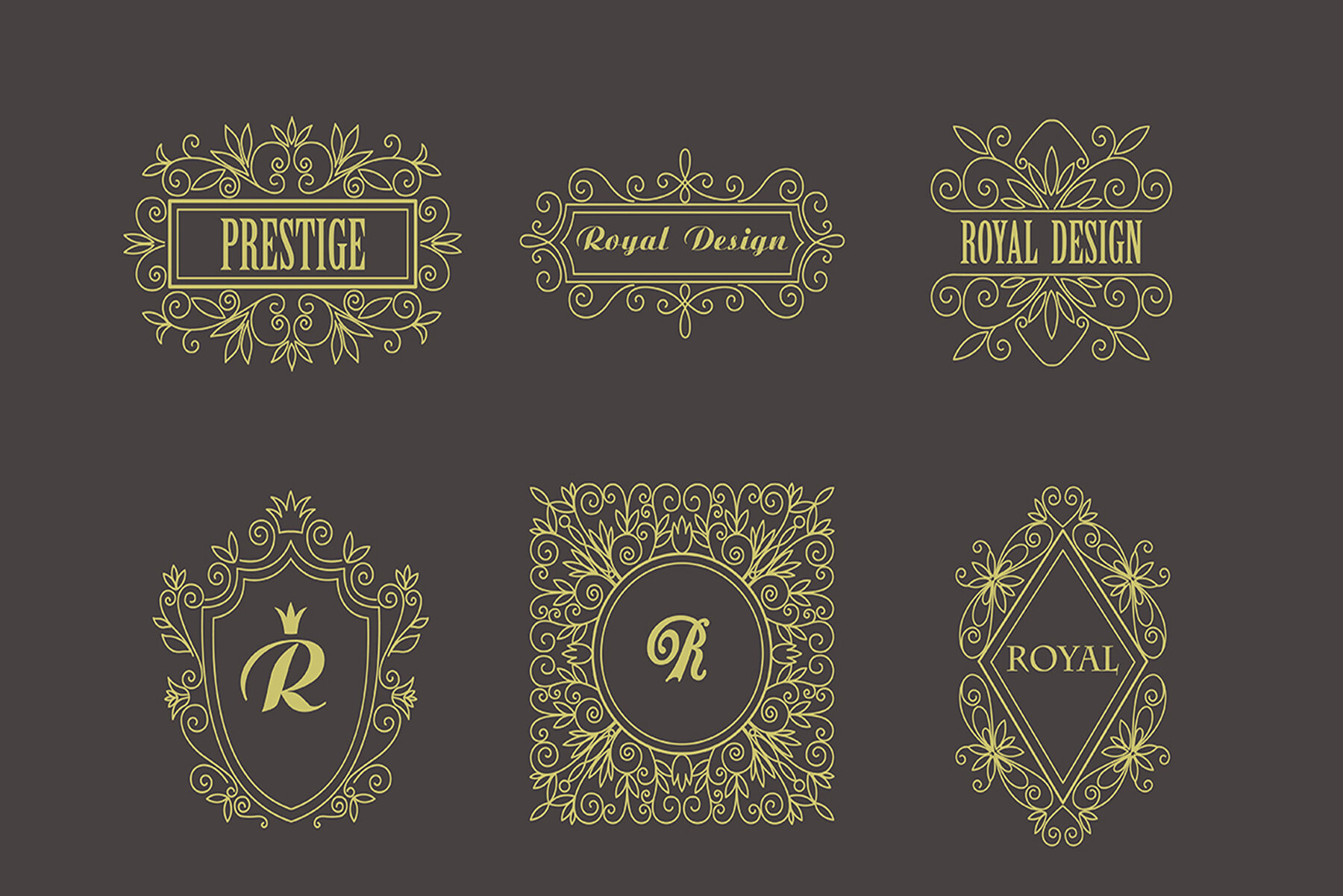 Vintage Frames and Monogram Set 4