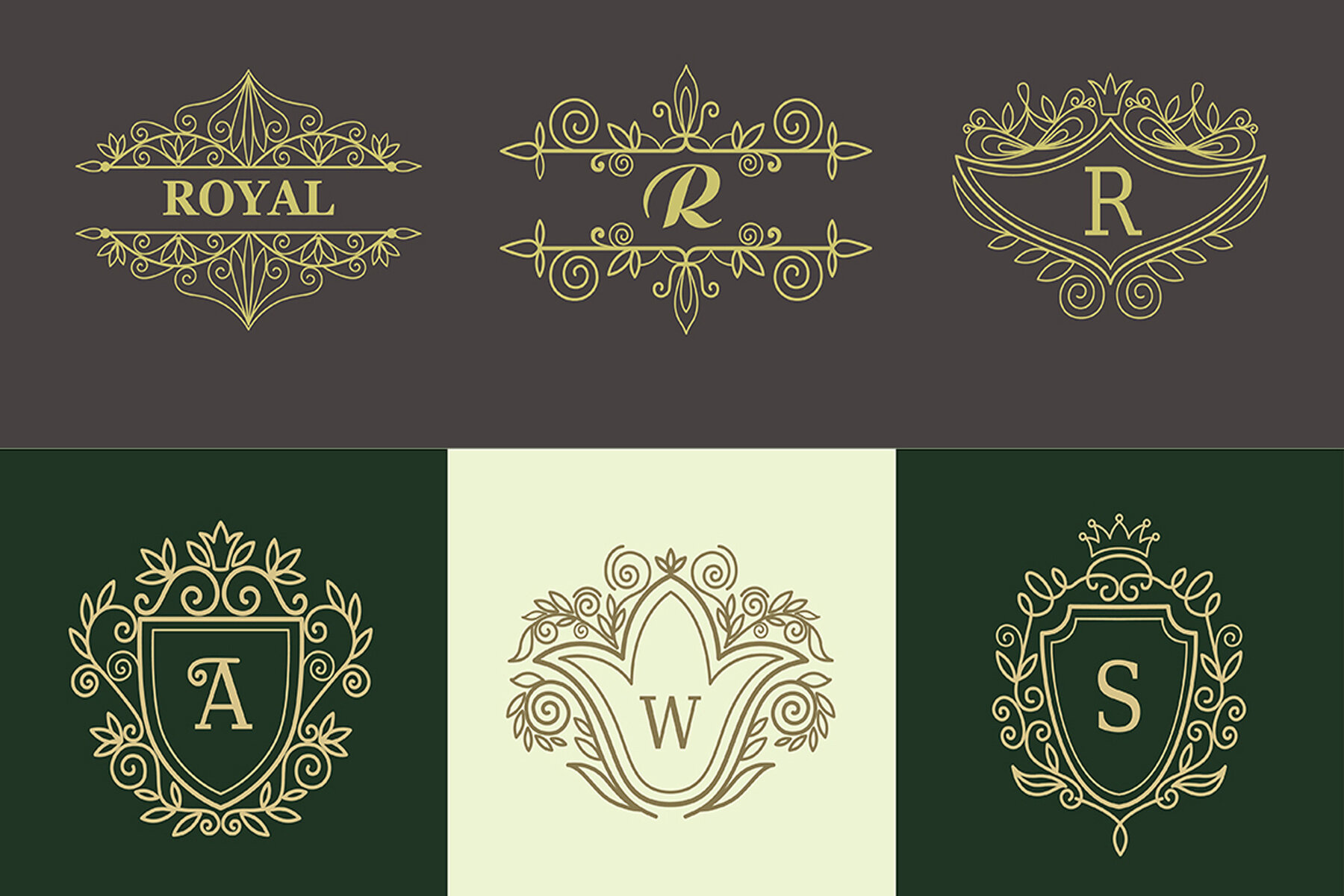 Vintage Frames and Monogram Set 5