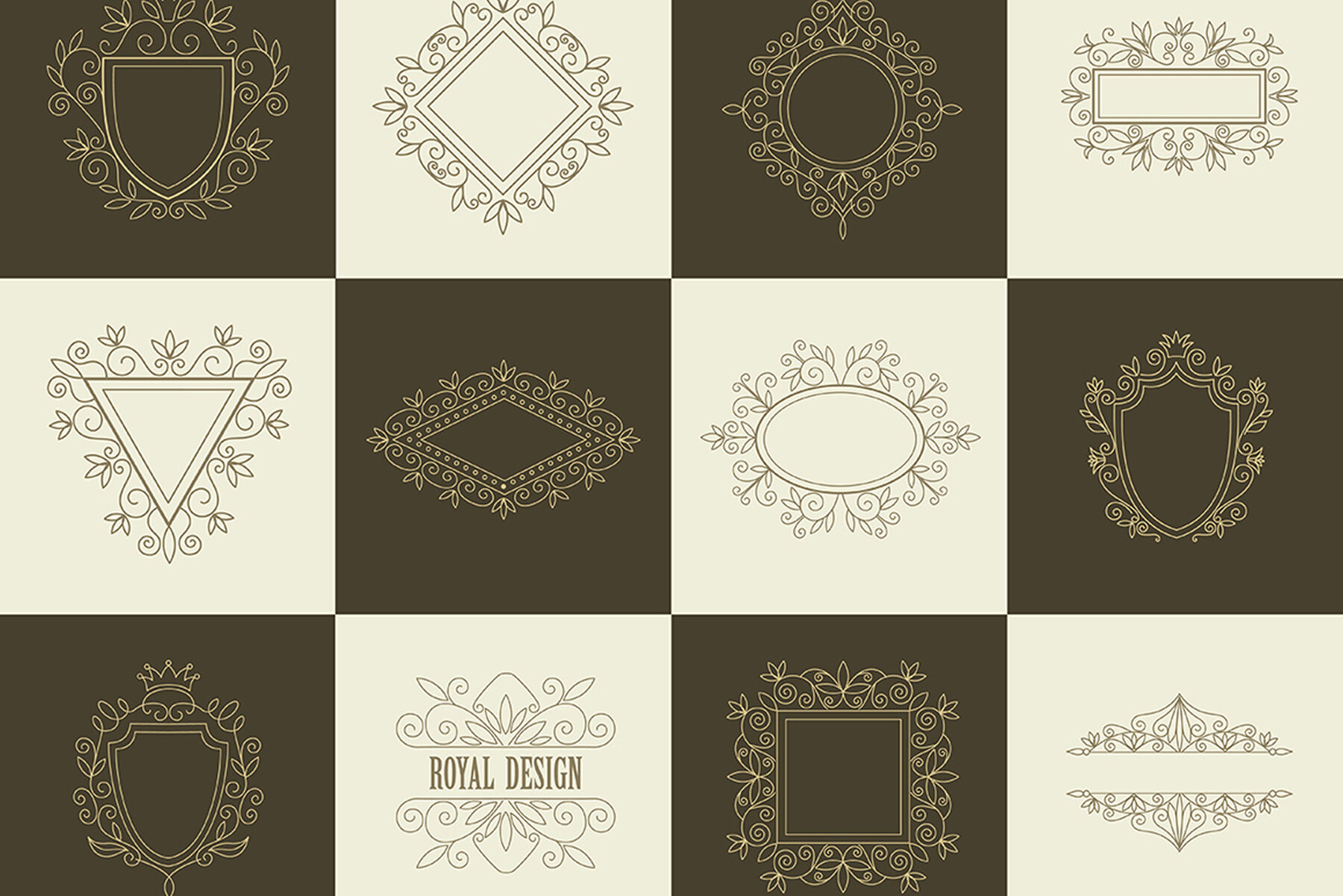 Vintage Frames and Monogram Set 7