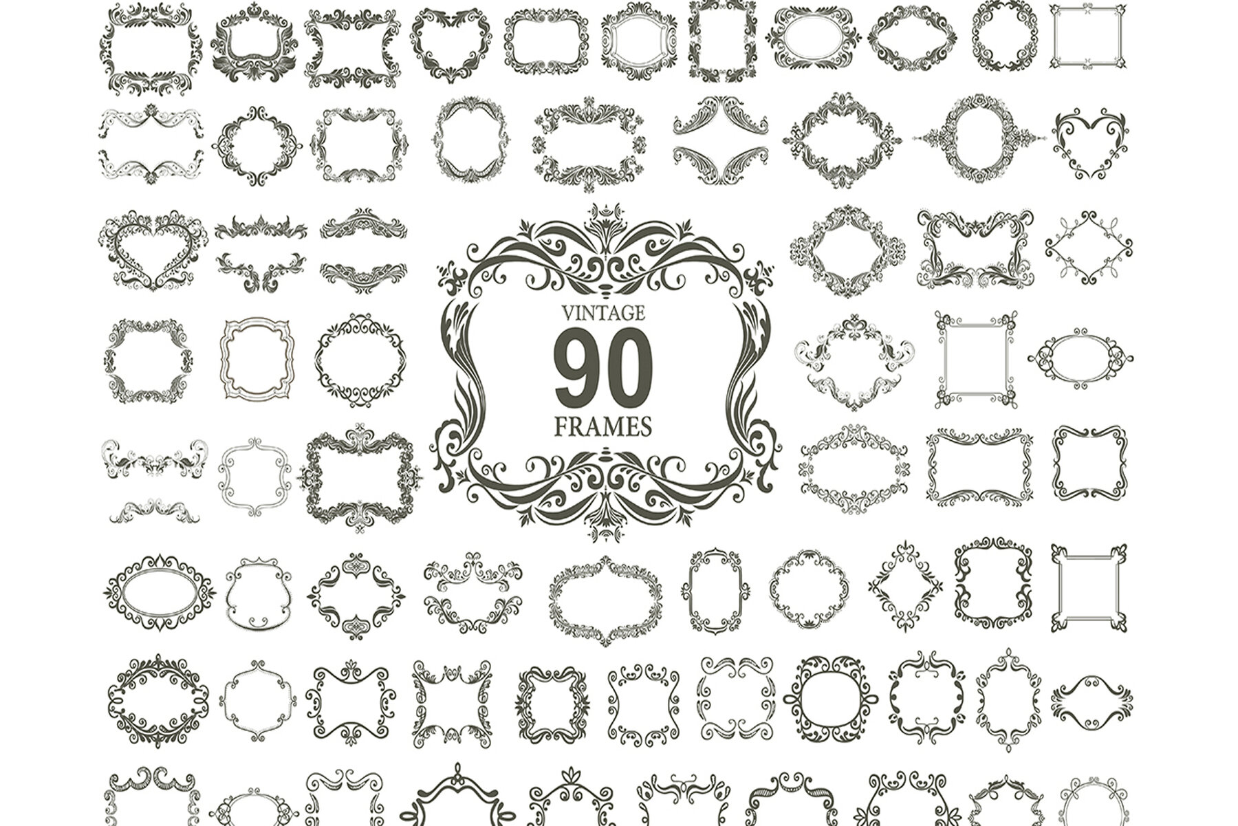 Vintage Frames and Monogram Set 8