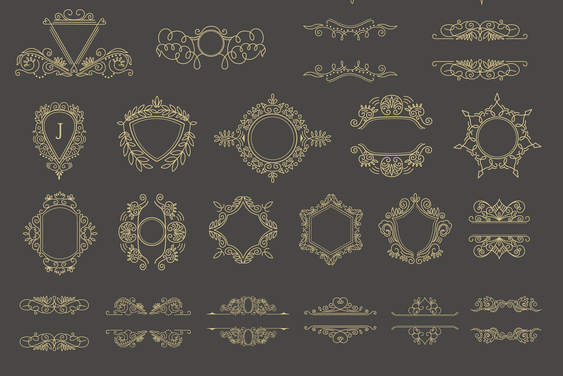 Vintage Frames and Monogram Set 18