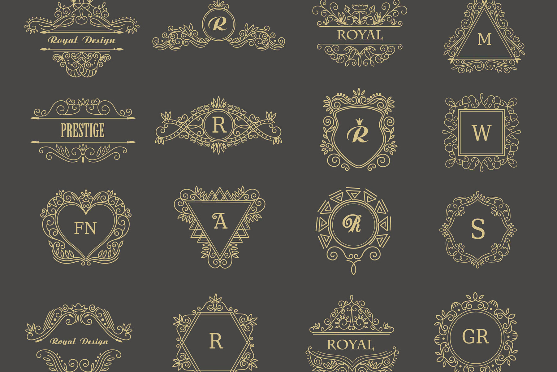 Vintage Frames and Monogram Set 19