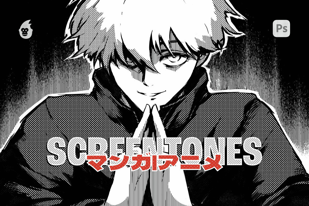Manga Screentone Brushes for Photoshop 1