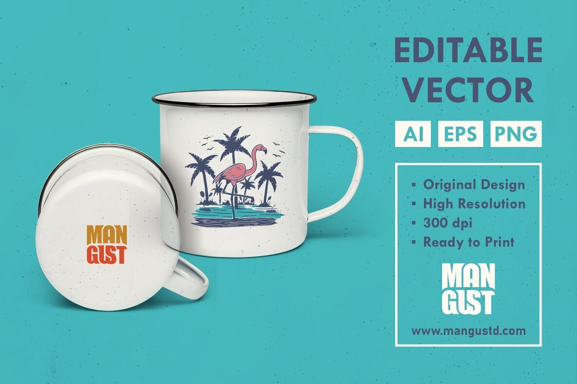 Chillin Flamingo on the Beach 2