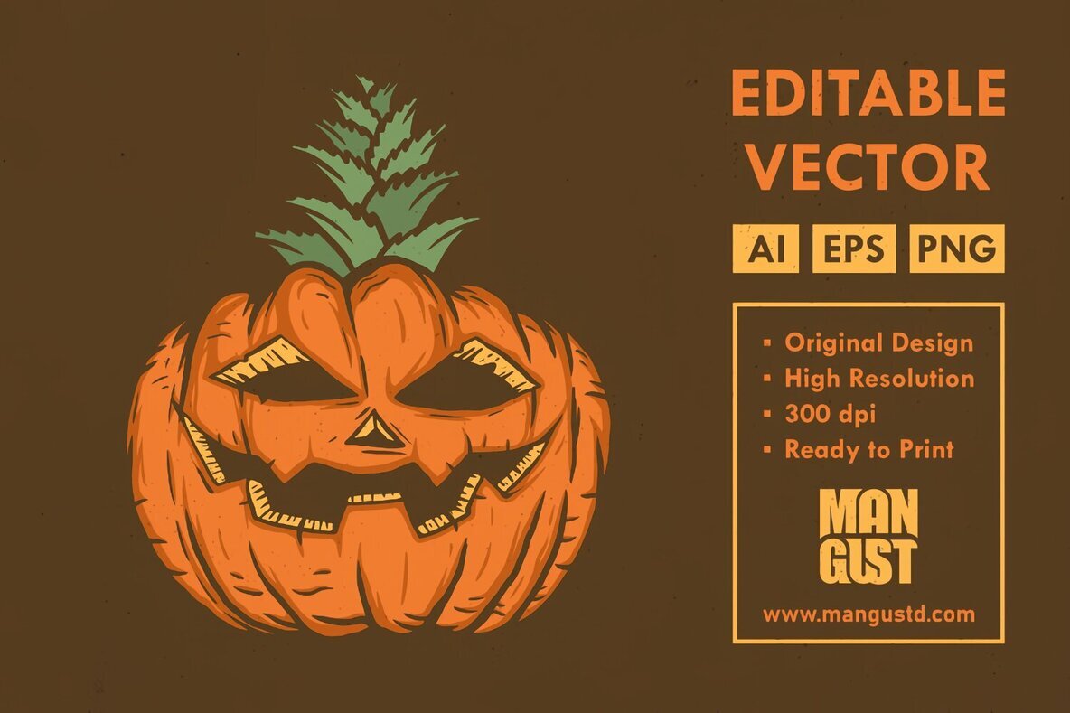 Halloween Pineapple Pumpkin 1