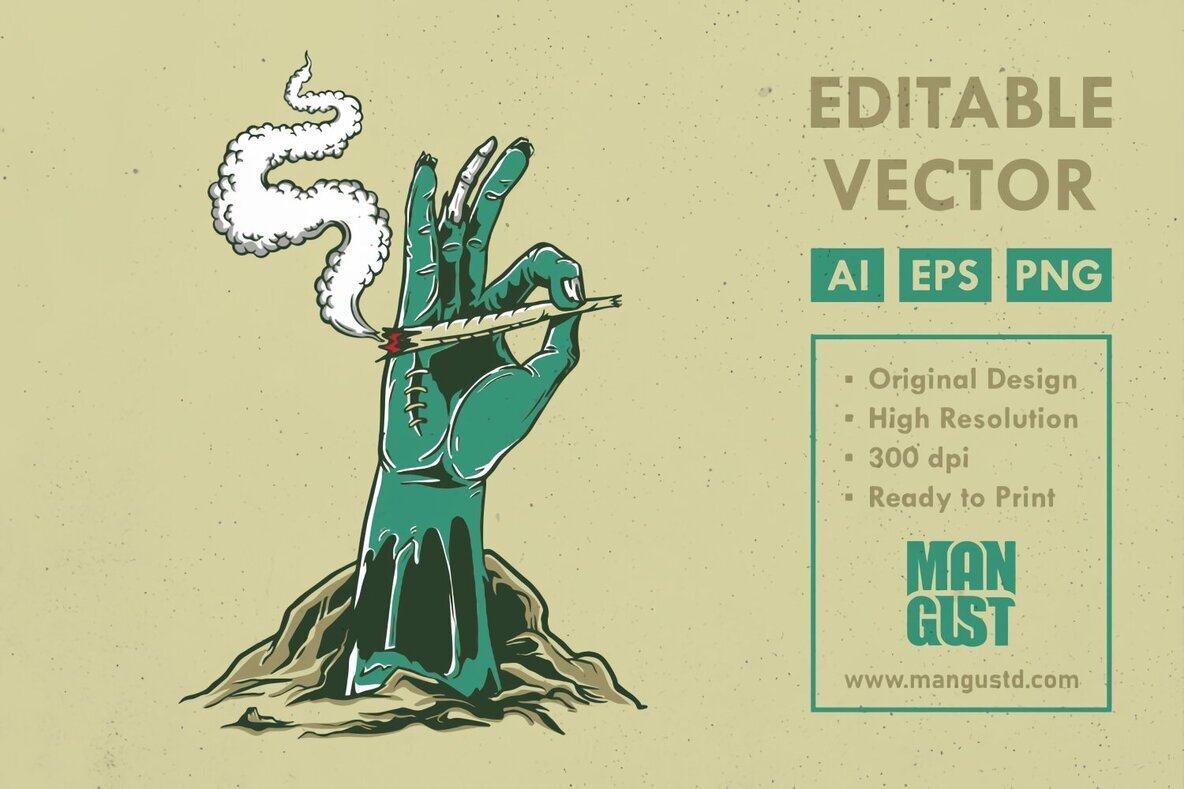 Marijuana in Zombies Hand 1