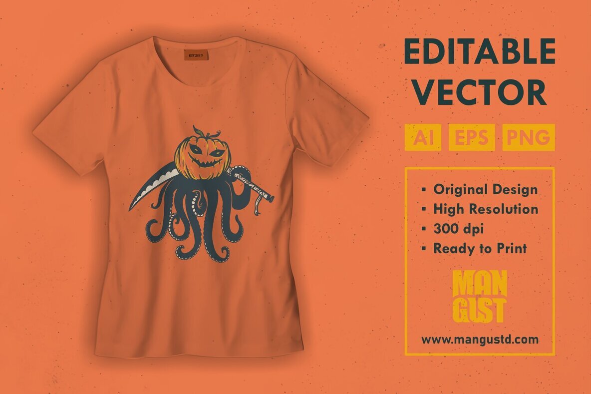 Octopus Pumpkin Reaper Halloween 3