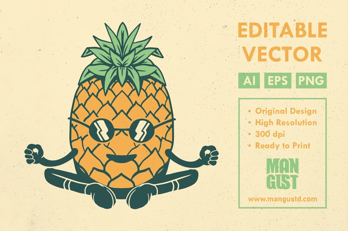 Yoga Meditation Pineapple 1