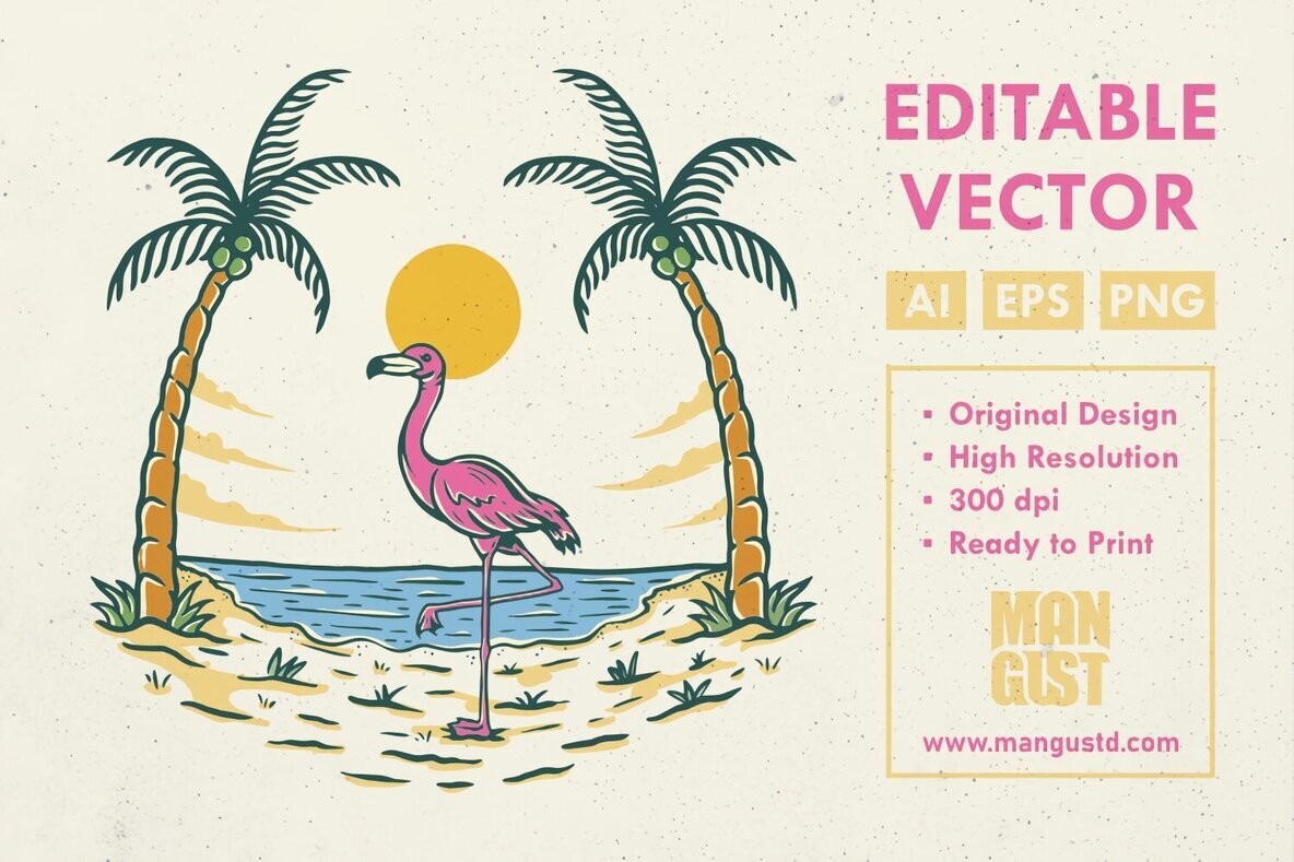 Summer Vibes Flamingo 1