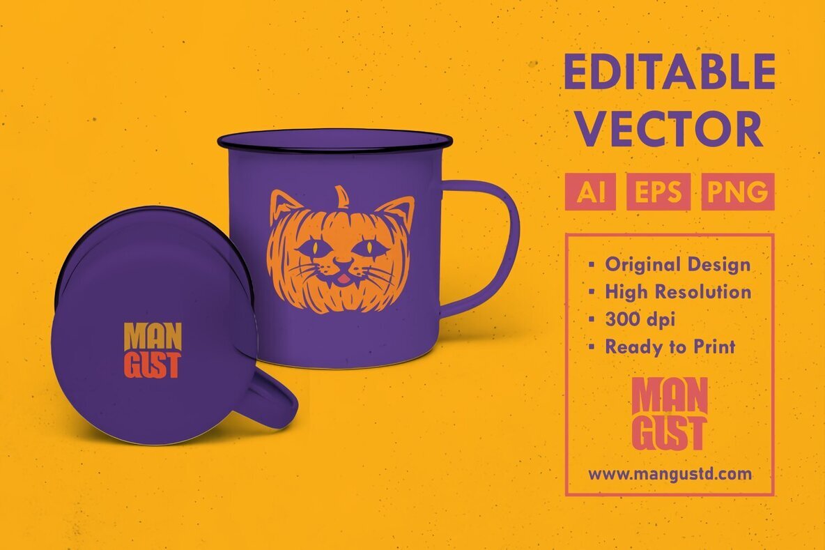 Scary Cat Pumpkin Halloween 2