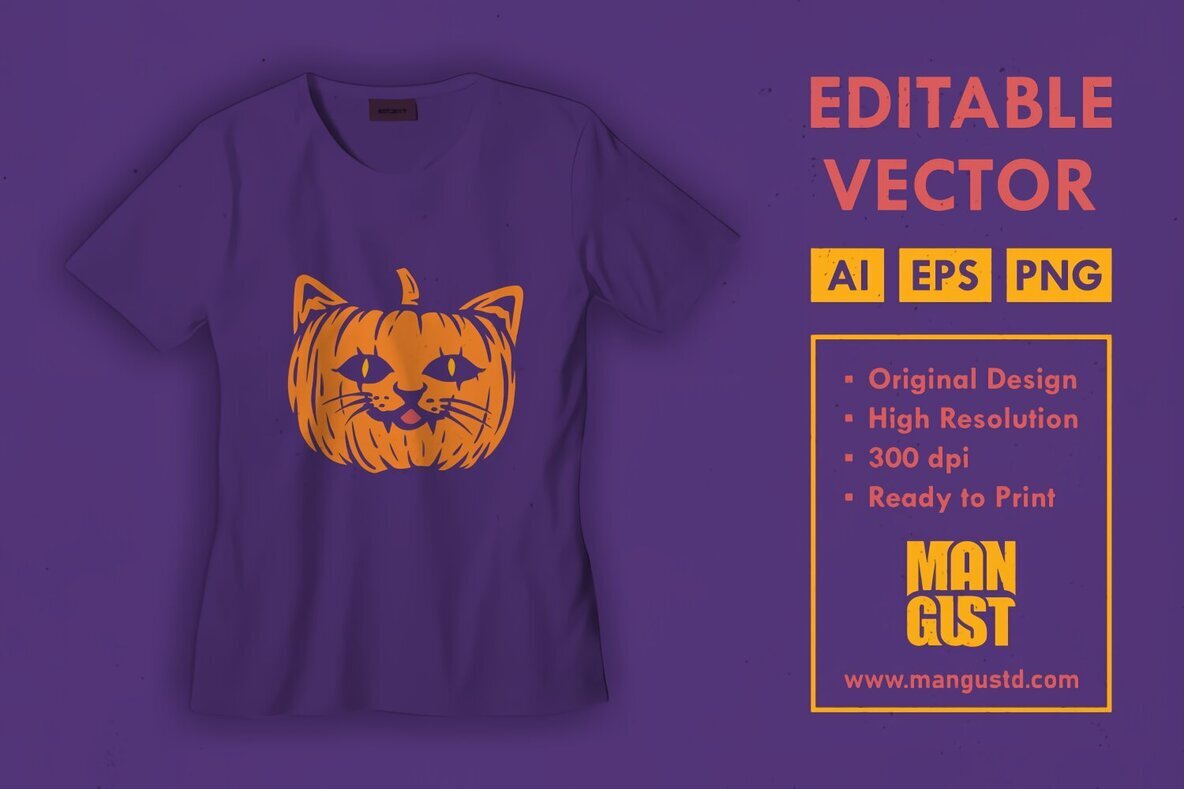 Scary Cat Pumpkin Halloween 3