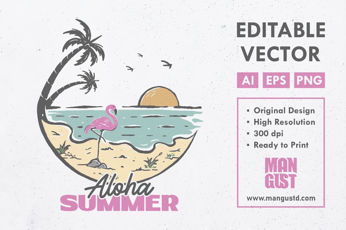 Aloha Summer Flamingo 1