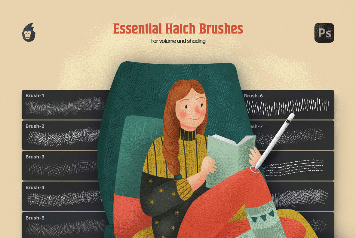 Hatch Master Brushes for Photoshop 8