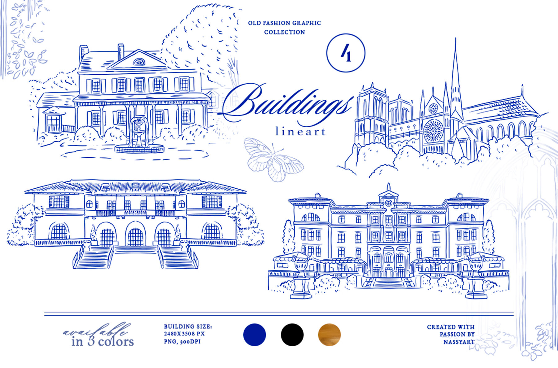 Barbara Vintage Line Art Set 5