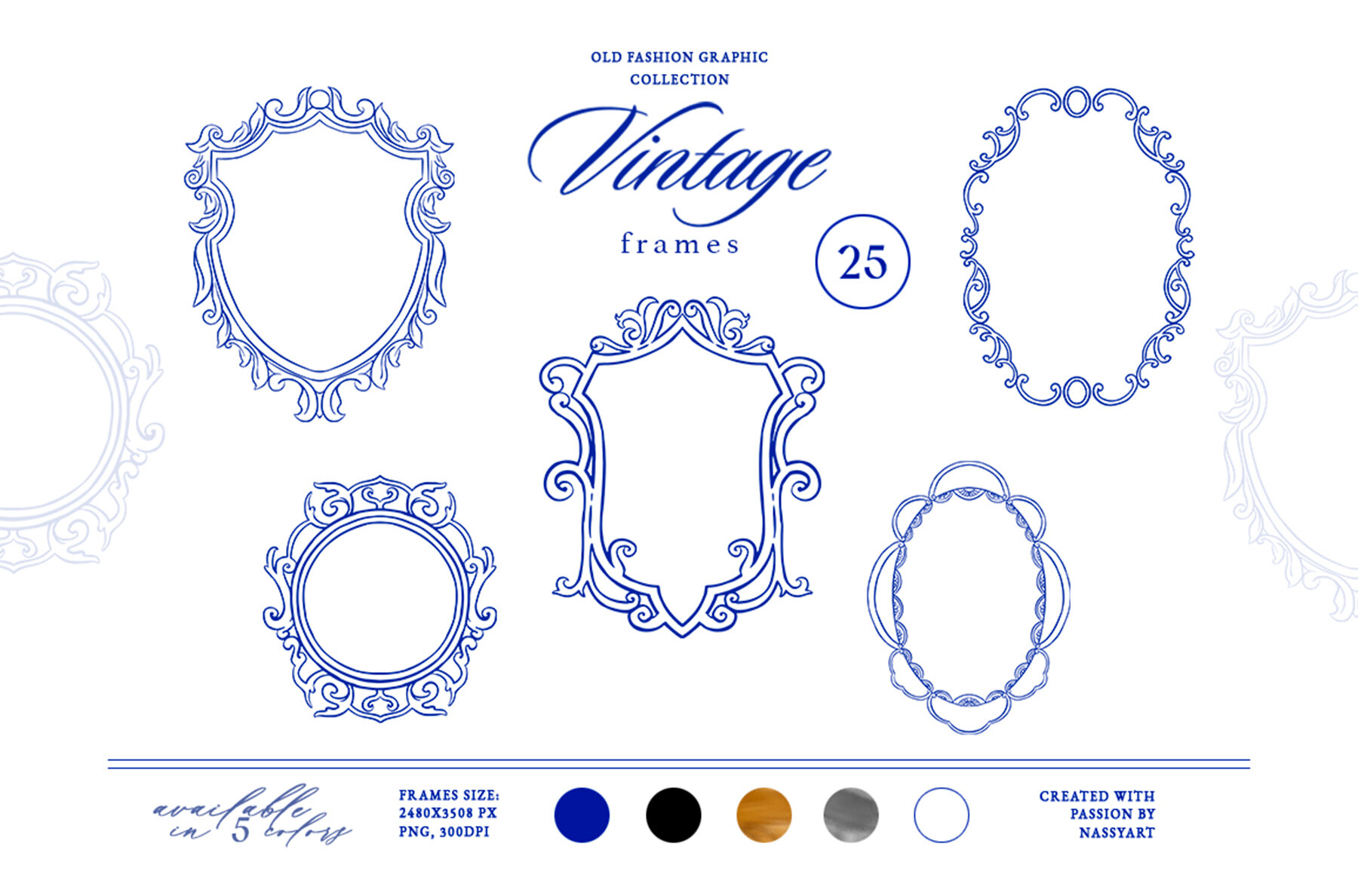 Barbara Vintage Line Art Set 8